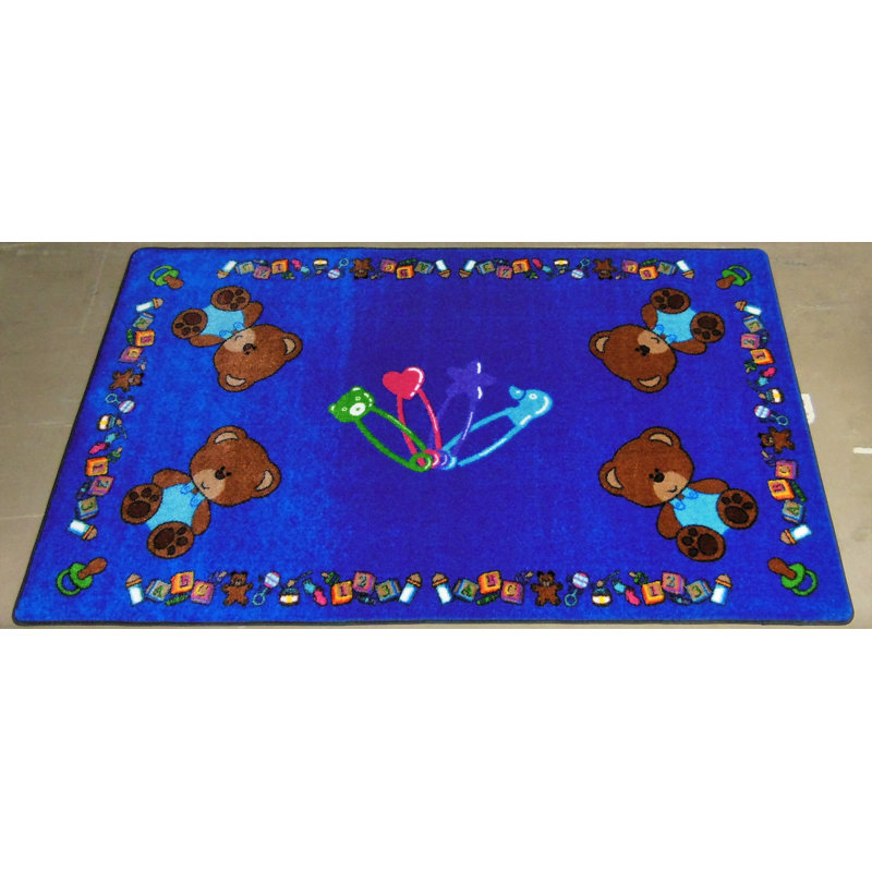 Kids World Handmade Tufted Blue Area Rug Wayfair